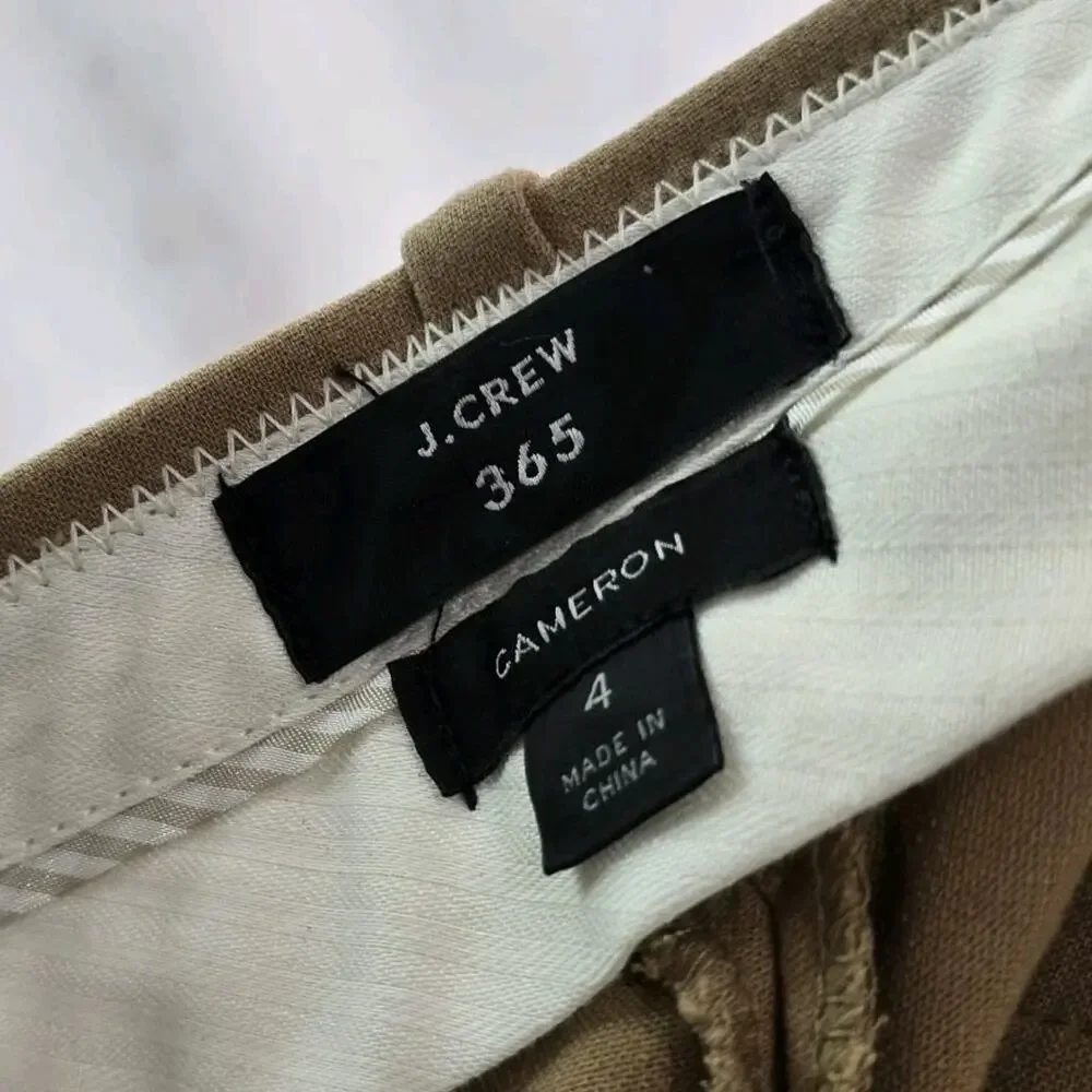 J Crew Pants Womens 4 Camel Tan Cameron High Rise Crop Straight 365 G8547